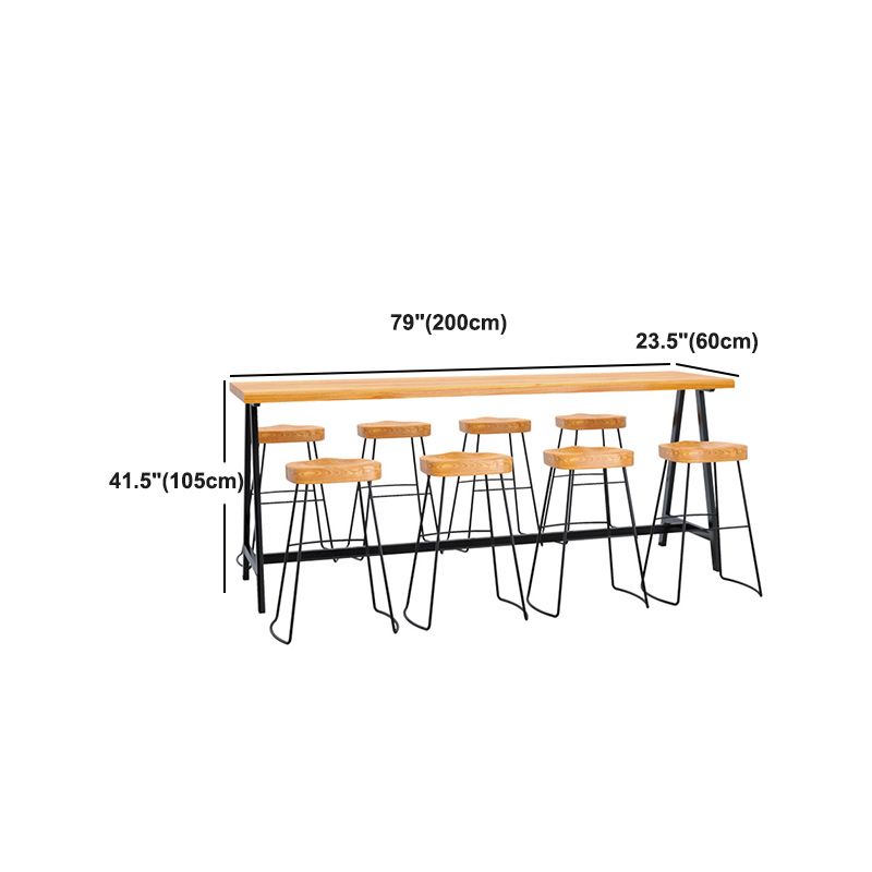 Rectangle Wood Counter Table Rectangle Industrial Style Bar Table for Kitchen Clearhalo 'Bar Furniture' 'Bar Tables' 'bar_tables' 'furn' 'furn_bar_tables' 'Furniture' 'Kitchen & Dining Furniture' 1200x1200_85d7c542-e26e-4d33-b520-8f04d5d882e7