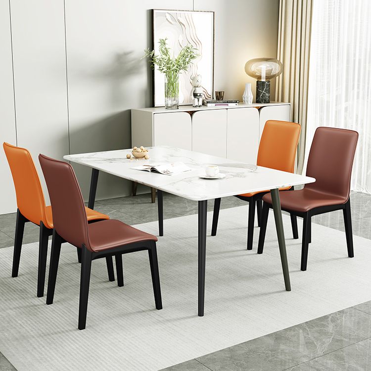 Industrial Restaurant Leather Side Chair Matte Finish Solid Back Dining Chair Clearhalo ' kitchen&dining_furn' 'Dining Chairs' 'Dining Tables & Seating' 'dining_chair' 'furn' 'furn_dining_chair' 'Furniture' 'furniture_dining_chair' 'Kitchen & Dining Furniture' 'kitchen' 1200x1200_85d97d70-a21d-4cc0-ae42-05befc757af5