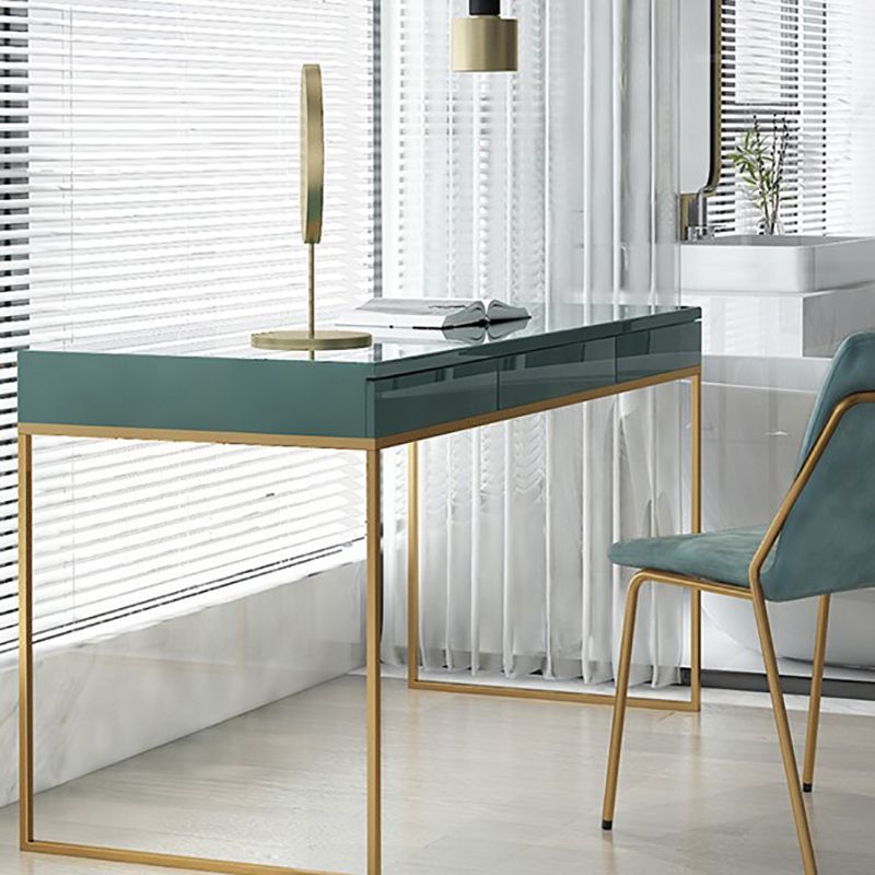 Glam Wood Make-up Vanity 17.71" Wide Vanity Tables with Storage Drawers, Green Clearhalo 'Bedroom Furniture' 'furn' 'furn_makeup_vanities' 'Furniture' 'Makeup Vanities' 'makeup_vanities' 1200x1200_85da0848-0de7-4593-820e-6a9e5d26f95c