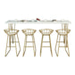 Glam Bar Table Set 1/2/5/9 Pieces Rectangle Bistro Set in White and Gold