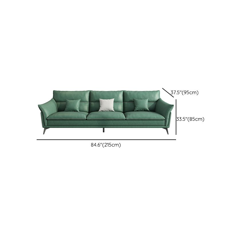 Contemporary 33.46" H Green Faux Leather Pillow Top Arm Sofa Clearhalo 'furn' 'furn_sofas' 'Furniture' 'Living Room Furniture' 'Sofa' 'sofas' 1200x1200_85dee19e-101d-4aa9-8cf6-328cddb3f2ce