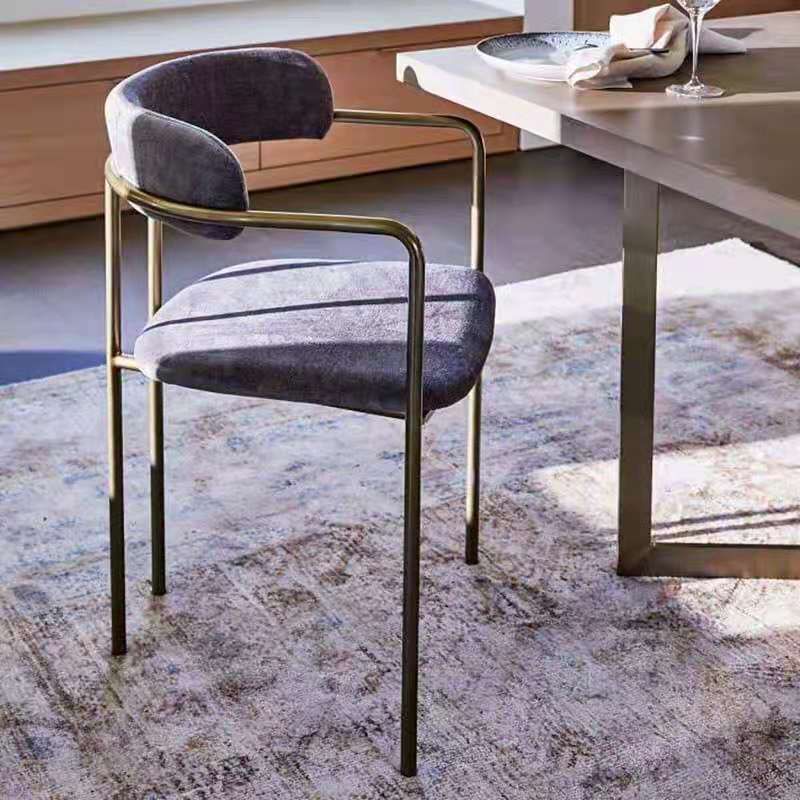 Glam Style Dining Arm Chair Upholstered Dining Armchair for Indoor Clearhalo 'Dining Chairs' 'Dining Tables & Seating' 'dining_chair' 'furn' 'furn_dining_chair' 'Furniture' 'furniture_dining_chair' 'Kitchen & Dining Furniture' 1200x1200_85df5575-090b-47ea-adb3-311f41cf04f9