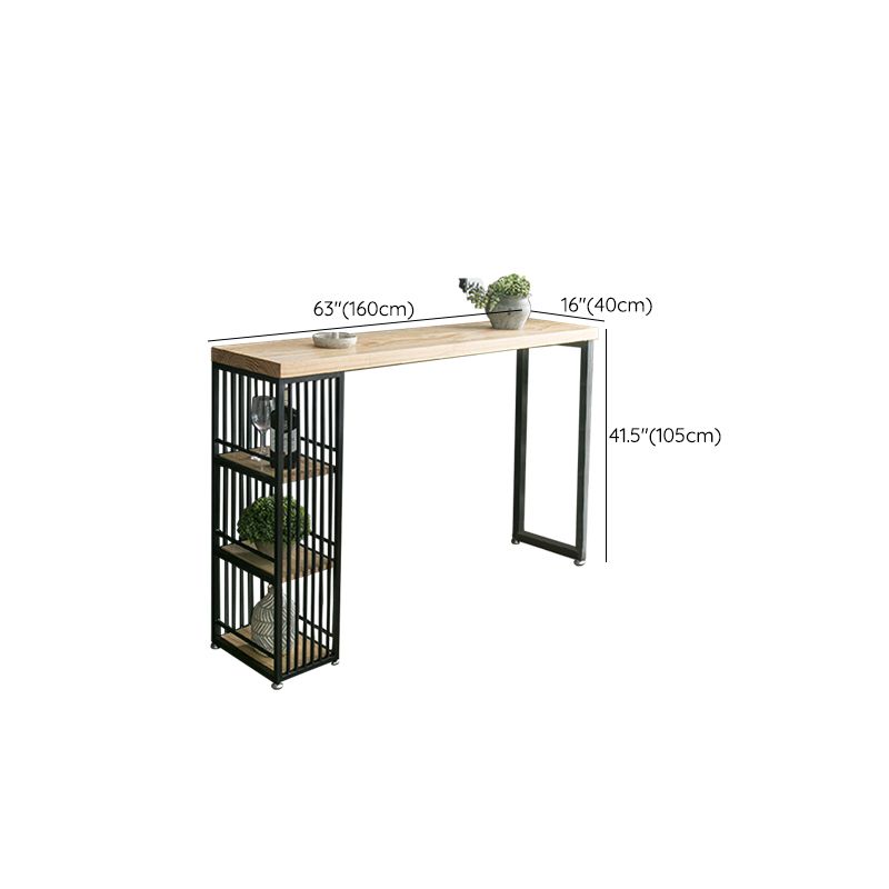 Table de bar rectangulaire de style moderne, table stockable pour le salon