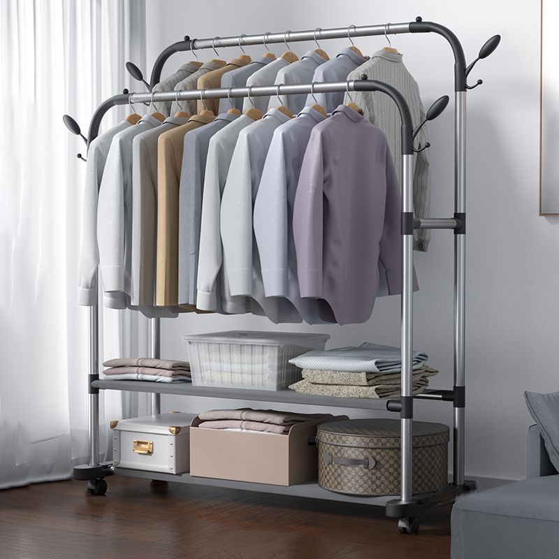 Métal de rack de manteau contemporain Aucun crochet pénible inclus