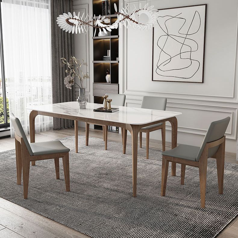 Rectangle Industrial Dining Table White Tone Fixed Table with Sintered Stone Clearhalo ' dining_table' 'Dining Tables & Seating' 'Dining Tables' 'furn' 'furn_dining_table' 'Furniture' 'furniture_dining_table' 'Kitchen & Dining Furniture' 'kitchen&dining_furn' 'kitchen' 'kitchen_dining_table' 1200x1200_85e0bf07-772e-41d7-bca2-f4463057708f