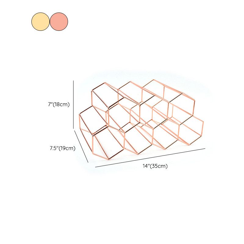 Iron Tabletop Wine Glass Rack Modern Stackable Wine Bottle Holder in Gold Clearhalo 'furn' 'furn_wine_racks' 'Furniture' 'Kitchen & Dining Furniture' 'Wine Racks' 'wine_racks' 1200x1200_85e0ca5f-78a0-4f1b-8354-b96b3821d5ae