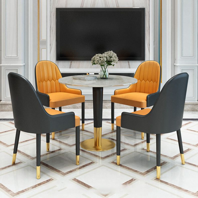1/2/4/5 Pcs Metal Glam Style Dining Set with Round Table Dinette Set Clearhalo 'Dining Room Sets' 'Dining Tables & Seating' 'dining_room_set' 'furn' 'furn_dining_room_set' 'Furniture' 'furniture_dining_room_set' 'Kitchen & Dining Furniture' 'kitchen&dining_furn' 'kitchen' 1200x1200_85e0d2b7-832e-4f64-98b8-a59dc1d4c645