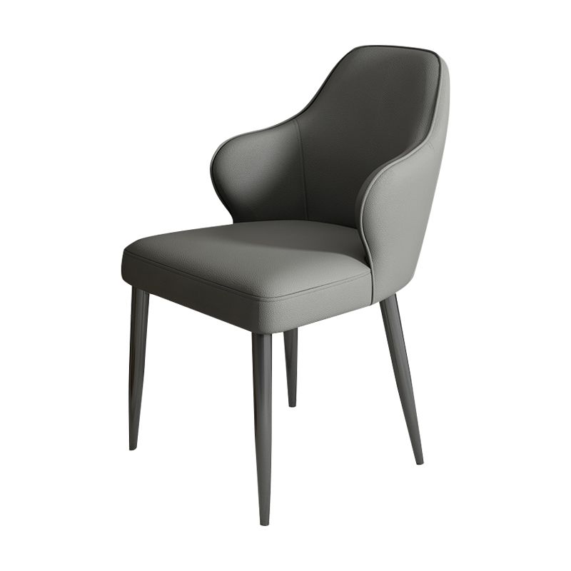 Modern Armrest Backrest Cushion Chair with Metal Legs for Hotel Clearhalo 'Dining Chairs' 'Dining Tables & Seating' 'dining_chair' 'furn' 'furn_dining_chair' 'Furniture' 'Kitchen & Dining Furniture' 1200x1200_85e34e78-a031-4ce9-8d41-fe48aee86f10