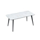 Polished Finish Dinette Table with Metal Legs Stone Top Indoor Dining Table Clearhalo 'Dining Tables & Seating' 'Dining Tables' 'dining_table' 'furn' 'furn_dining_table' 'Furniture' 'Kitchen & Dining Furniture' 1200x1200_85e4b236-54e5-4a0f-a415-de8272fca168