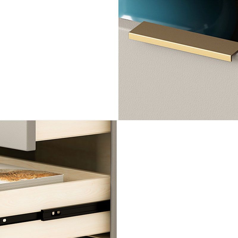 Cómoda de almacenamiento de piedra vertical Glam para dormitorio, cómoda de 16 "de ancho con patas de metal