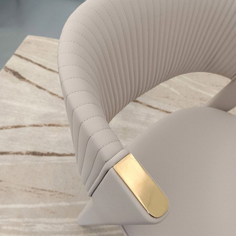 Glam Kitchen Dining Side Chair  Open Back Metal Legs Armless Chair