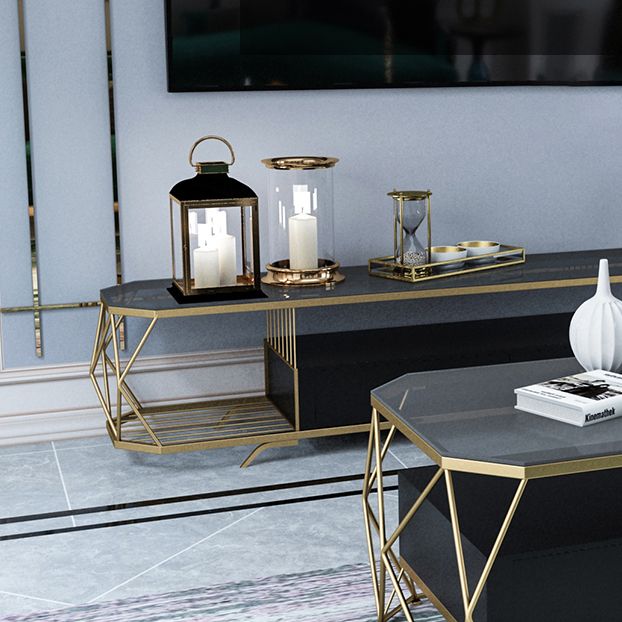 17.72"H TV Stand Glam Style TV Console with 2 Drawers for Living Room Clearhalo 'furn' 'furn_tv_stands_entertainment_centers' 'Furniture' 'Living Room Furniture' 'TV Stands & Entertainment Centers' 'TV Stands & Media Storage Furniture' 'tv_stands_entertainment_centers' 1200x1200_85e5d011-fc80-4759-b25e-67048721b696