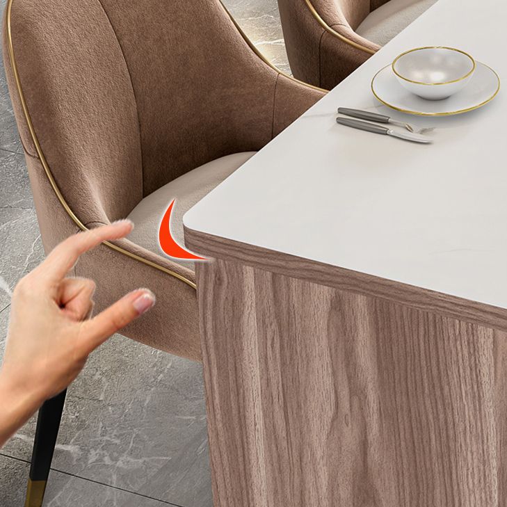 Extendable Rectangle Dining Table Wood Frame Dining Table for Dining Room