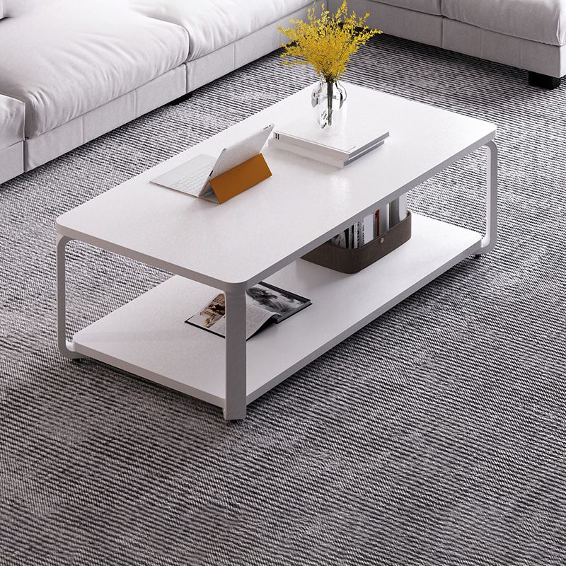 Modern Style Wooden Rectangular Table with Abstract Base for Storage Rack Coffee Table Clearhalo 'Coffee & Accent Tables' 'Coffee Tables' 'coffee_tables' 'furn' 'furn_coffee_tables' 'Furniture' 'Living Room Furniture' 1200x1200_85e6bd51-8afd-4008-a598-903e009d1492
