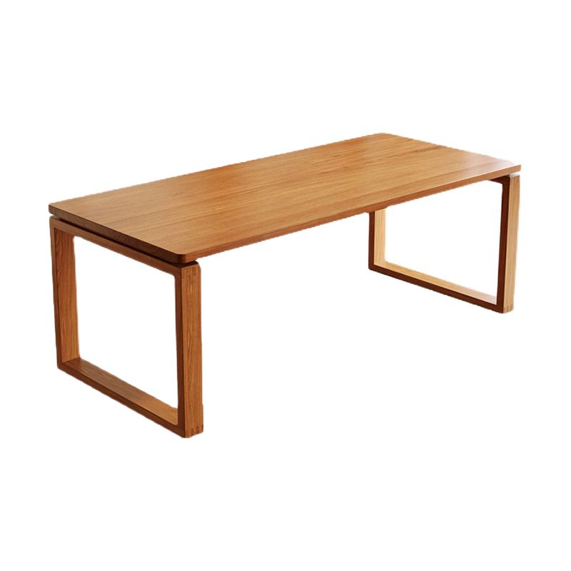Modern Rectangle Counter Dining Table Trestle Solid Wood Natural Dining Site Table Clearhalo 'Dining Tables & Seating' 'Dining Tables' 'dining_table' 'furn' 'furn_dining_table' 'Furniture' 'furniture_dining_table' 'Kitchen & Dining Furniture' 1200x1200_85e794d7-b723-485d-87da-ef1a47a24720