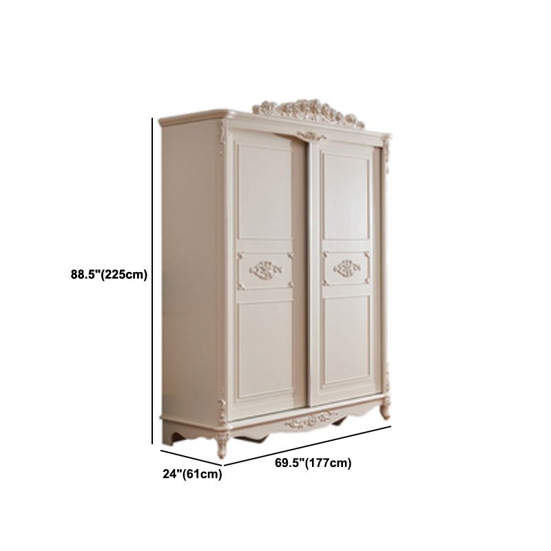 Traditional Wardrobe Armoire White Wooden Wardrobe Cabinet with Legs Clearhalo 'Armoires & Wardrobes' 'armoires_wardrobes' 'Bedroom Furniture' 'furn' 'furn_armoires_wardrobes' 'Furniture' 1200x1200_85e80d46-1adc-4c4a-abcb-ec9ae71c19ae