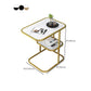 Modern Metal C Side Table Rectangular Top Side Table with Shelf Clearhalo 'Coffee & Accent Tables' 'End & Side Tables' 'end_side_tables' 'furn' 'furn_end_side_tables' 'Furniture' 'Living Room Furniture' 1200x1200_85e85ef4-9f64-468a-a1d3-c013b7d9990a