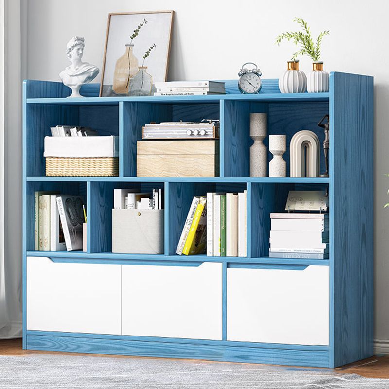 44,4 "H moderno libreria moderna legno geometrico finitura chiusa con cassetti con cassetti