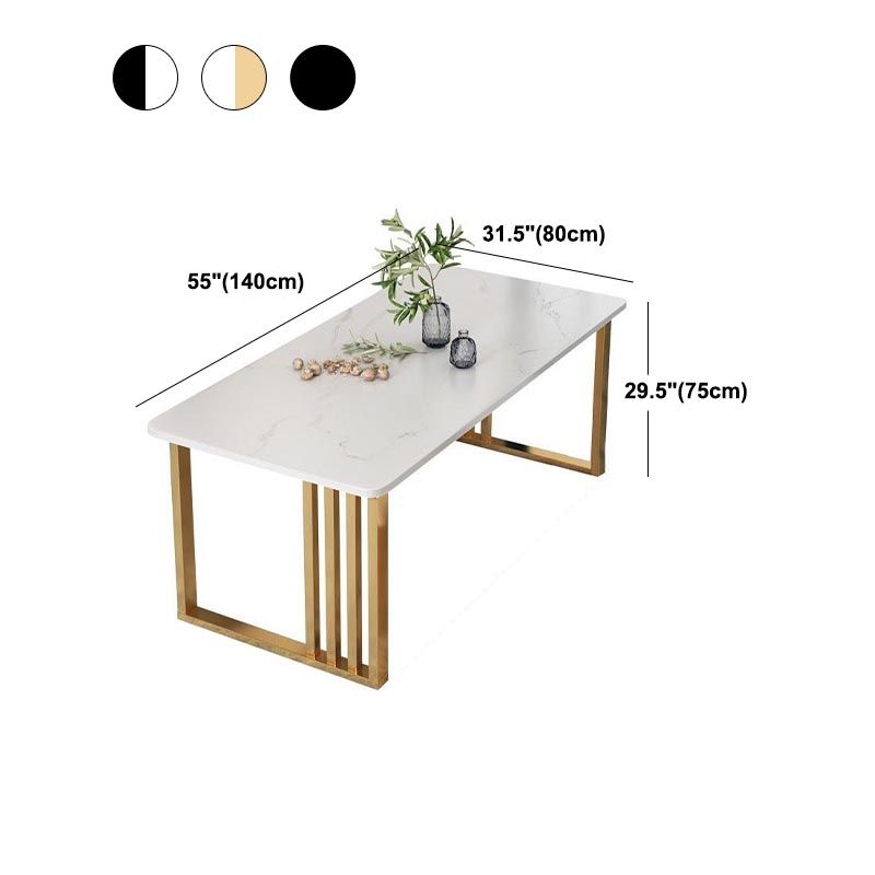 Mesa de comedor rectangular mesa de comedor de piedra con pedestal doble