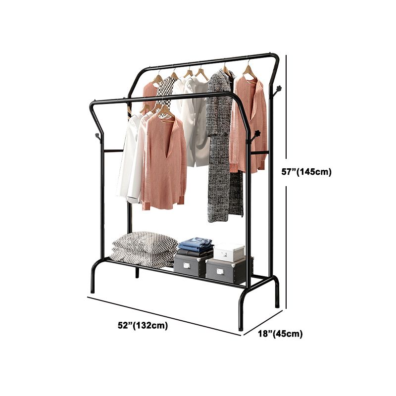 Contemporary Metal Open Armoire Black and White Cabinet with Caster Wheels Clearhalo 'Armoires & Wardrobes' 'armoires_wardrobes' 'Bedroom Furniture' 'furn' 'furn_armoires_wardrobes' 'Furniture' 1200x1200_85eb3c7d-ea95-4fa9-8e4b-df0835f9b50d