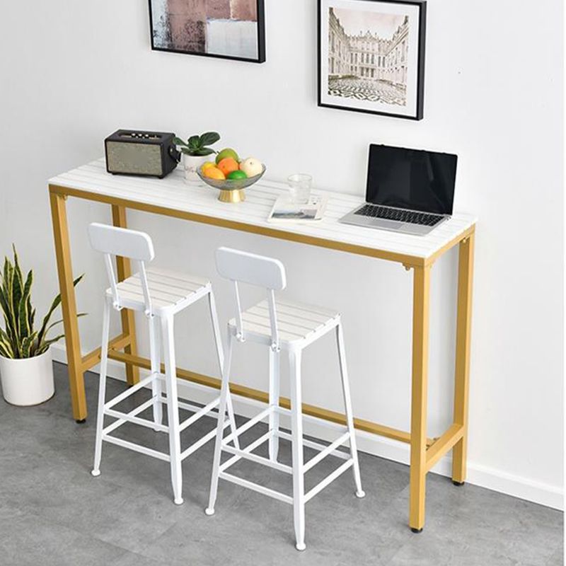 Tavolo da bar in stile moderno rettangolo tavolo da pranzo a barre di legno con base di cavalletto