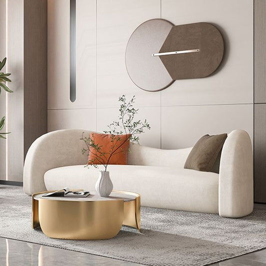 Sloped Arms No Distressing Sofa Modern Scratch Resistant Curved Loveseat