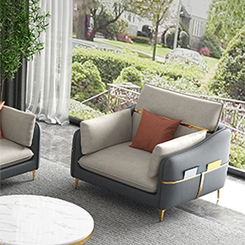 Contemporary Living Room Faux Leather Sofa Pillow Back Couch with Brass Legs Clearhalo 'furn' 'furn_sofas' 'Furniture' 'furniture_sofas' 'Living Room Furniture' 'Sofa' 'sofas' 1200x1200_85ed0b0a-8edc-4744-aa0c-34b01344c8a3