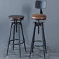 Tabouret de comptoir rond industriel noir tabouret de barre de hauteur réglable avec pivot