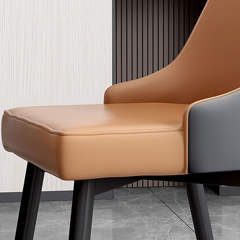 Scandinavian Design Upholstered Armless Dining Chairs Solid Back Dining Side Chair Clearhalo ' kitchen&dining_furn' 'Dining Chairs' 'Dining Tables & Seating' 'dining_chair' 'furn' 'furn_dining_chair' 'Furniture' 'furniture_dining_chair' 'Kitchen & Dining Furniture' 'kitchen' 1200x1200_85ed81d1-aa4f-4c08-a35a-5a1f4a925b7f