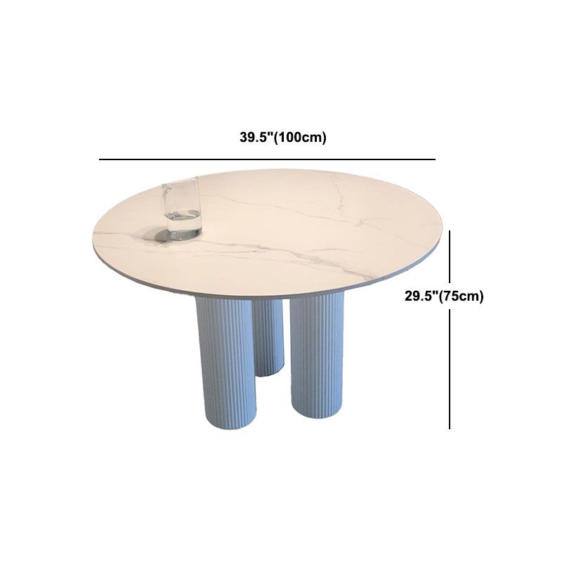 Contemporary Round Dinette Table Sintered Stone and Solid Wood Top Table Clearhalo 'Dining Tables & Seating' 'Dining Tables' 'dining_table' 'furn' 'furn_dining_table' 'Furniture' 'Kitchen & Dining Furniture' 1200x1200_85ee1bb3-09e7-4b84-90db-4617c1885295
