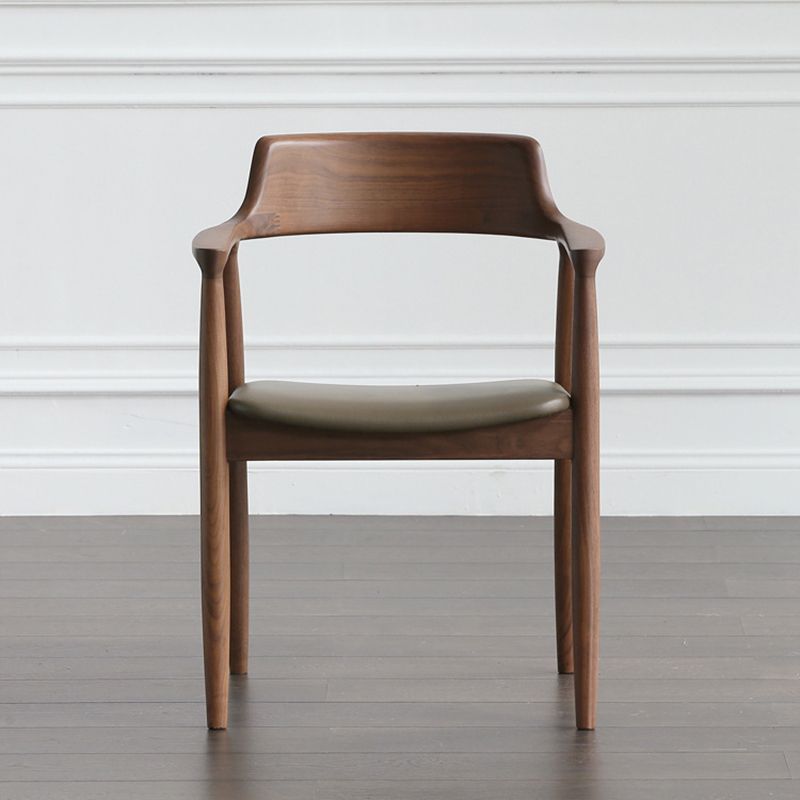 Home Kitchen Chair Open Back Solid Wood Dining Arm Chair in Brown Clearhalo 'Dining Chairs' 'Dining Tables & Seating' 'dining_chair' 'furn' 'furn_dining_chair' 'Furniture' 'Kitchen & Dining Furniture' 1200x1200_85eea9f1-a182-42c9-94db-1405a2a6f474