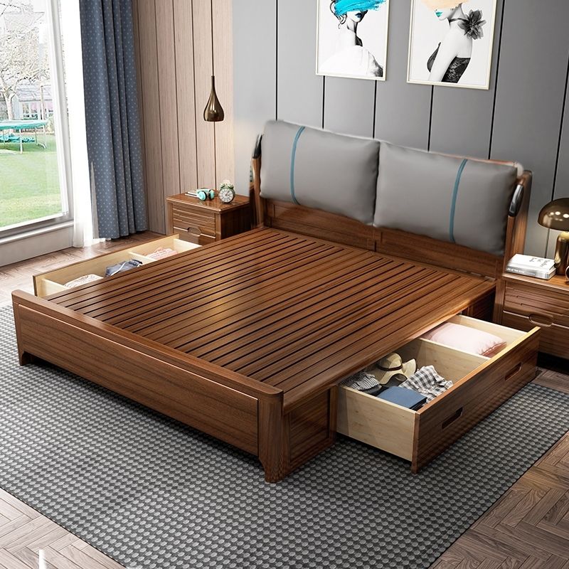 Crame de lit contemporain de 84,65 pouces de large avec tête de lit avec tête de lit