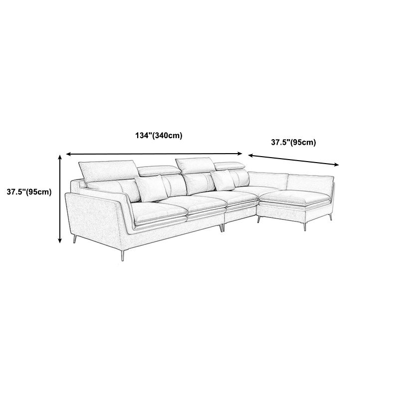 133.86" W √ó 70.87" D √ó 37.40" H L-Shape Faux Leather High Back Flared Arm Sectional Clearhalo 'furn' 'furn_sectionals' 'Furniture' 'furniture_sectionals' 'kitchen' 'kitchen_sectionals' 'Living Room Furniture' 'Sectionals' 1200x1200_85eff910-aa74-4bf7-a081-6934112112df
