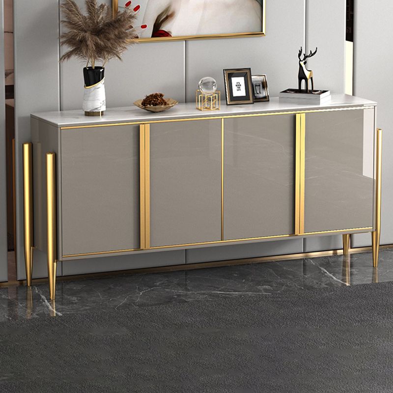 Glam Style Server Sintered Stone Sideboard with Door for Dining Room Clearhalo 'buffet_sideboard' 'Buffets & Sideboards' 'furn' 'furn_buffet_sideboard' 'Furniture' 'Kitchen & Dining Furniture' 1200x1200_85f1ebeb-2289-47b1-b5de-47de14f8cdb9