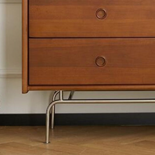 Ultra-Modern Horizontal Double Dresser Solid Wood Storage Chest Dresser for Bedroom