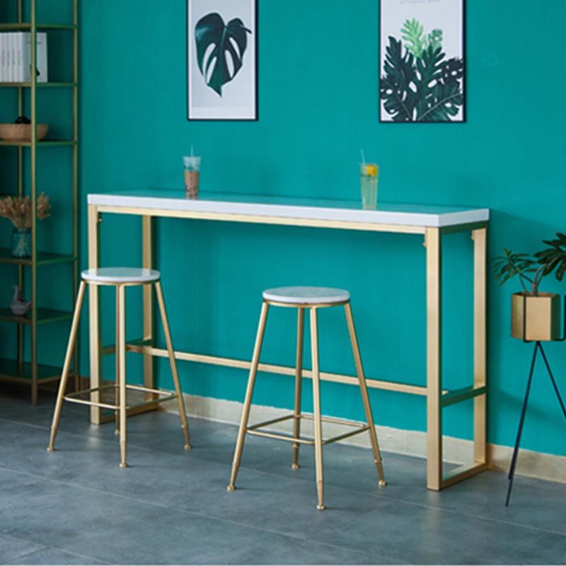 Tavolo da bar in stile glam tavolo da pub piedistallo oro per soggiorno