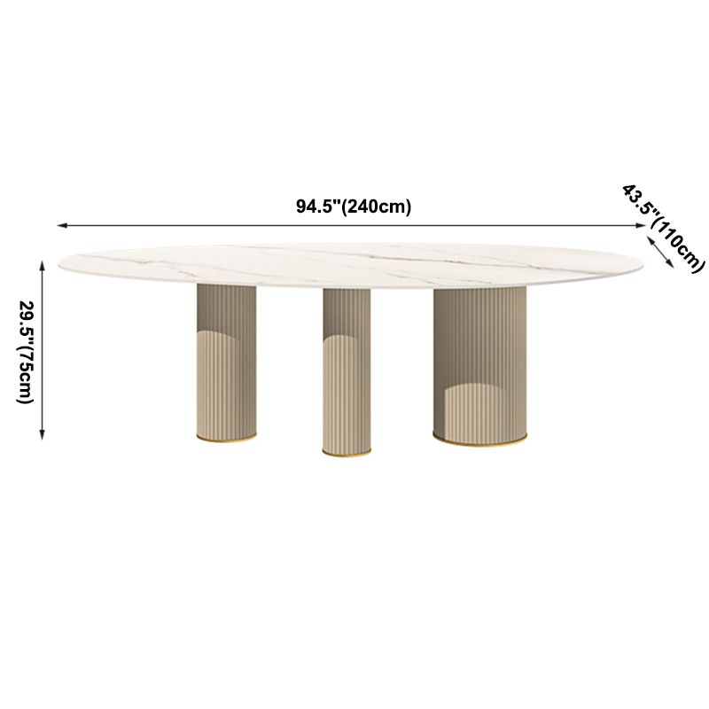 Metal Traditional Luxury Oval Dining Table Sintered Stone Table with White Legs Clearhalo ' dining_table' 'Dining Tables & Seating' 'Dining Tables' 'furn' 'furn_dining_table' 'Furniture' 'furniture_dining_table' 'Kitchen & Dining Furniture' 'kitchen&dining_furn' 'kitchen' 'kitchen_dining_table' 1200x1200_85f955d9-abbb-4b47-84a9-9adb5815e36c