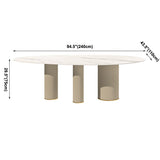 Metal Traditional Luxury Oval Dining Table Sintered Stone Table with White Legs Clearhalo ' dining_table' 'Dining Tables & Seating' 'Dining Tables' 'furn' 'furn_dining_table' 'Furniture' 'furniture_dining_table' 'Kitchen & Dining Furniture' 'kitchen&dining_furn' 'kitchen' 'kitchen_dining_table' 1200x1200_85f955d9-abbb-4b47-84a9-9adb5815e36c