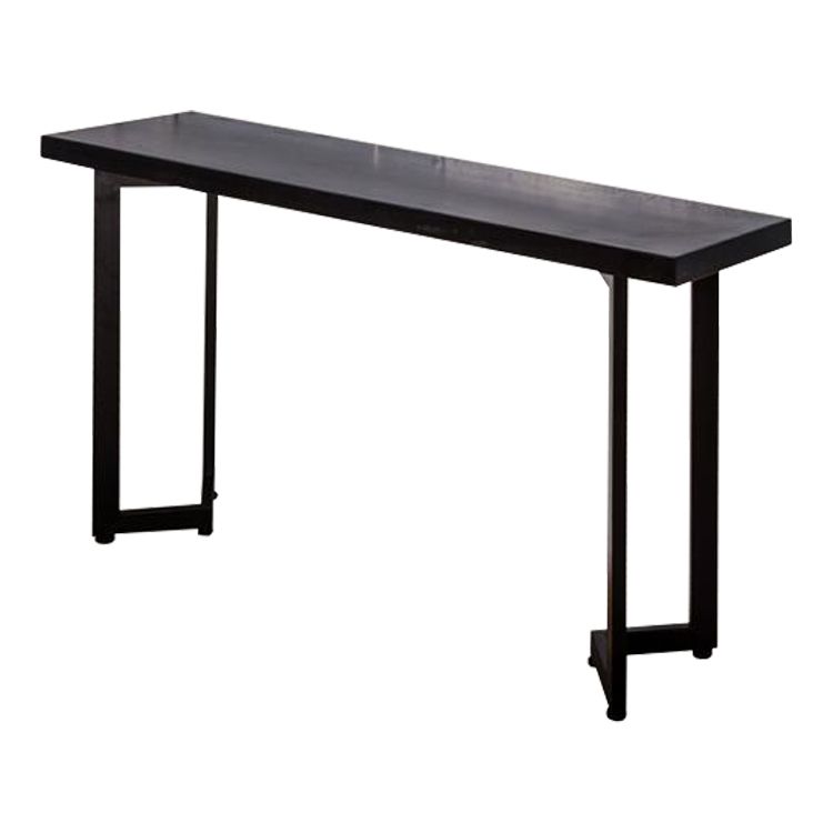 Mesa de consola moderna de mediados de siglo con tapa de rectángulo de madera para Hall