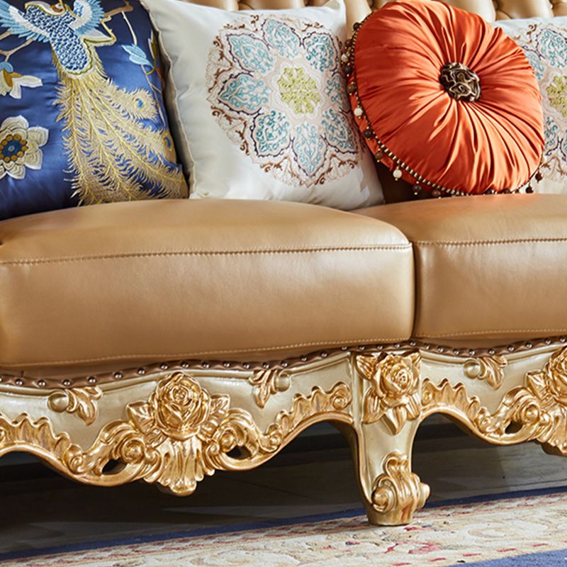 Genuine Leather Sofa Tufted Split-Back Rolled Arm Sofa for Living Room Clearhalo 'furn' 'furn_sofas' 'Furniture' 'Living Room Furniture' 'Sofa' 'sofas' 1200x1200_85fbe1ad-a0d9-4e9a-ab72-0b68dc13f944