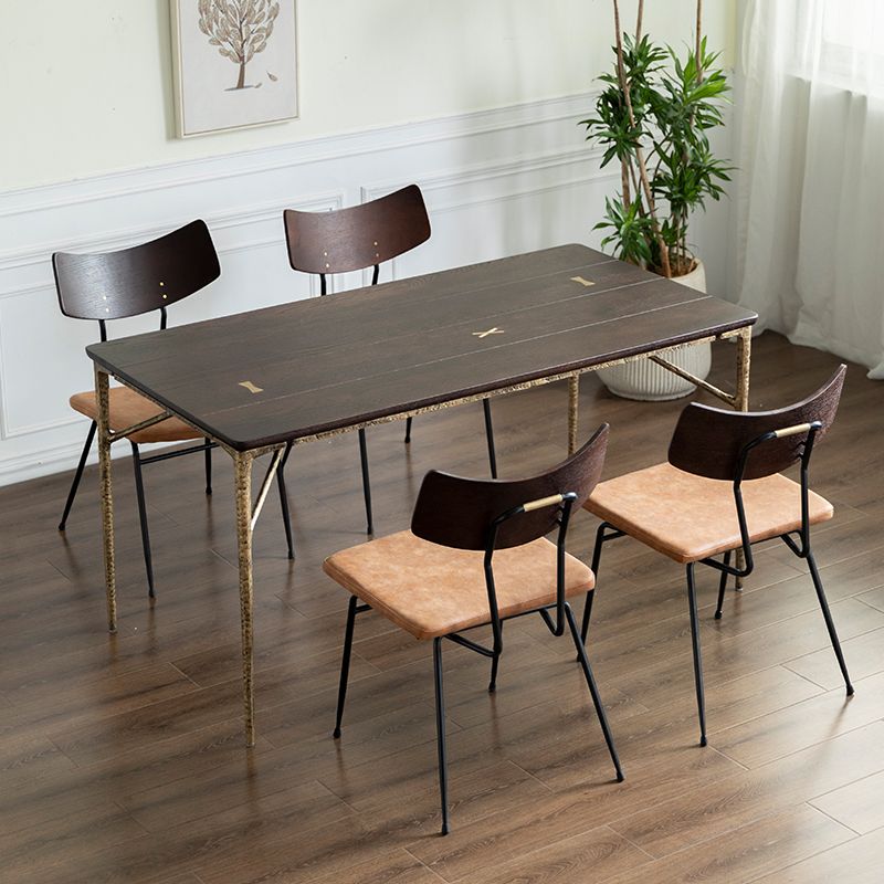 Rectangle 4 jambes Table de luxe Table de couleur en bois fixe avec bois massif