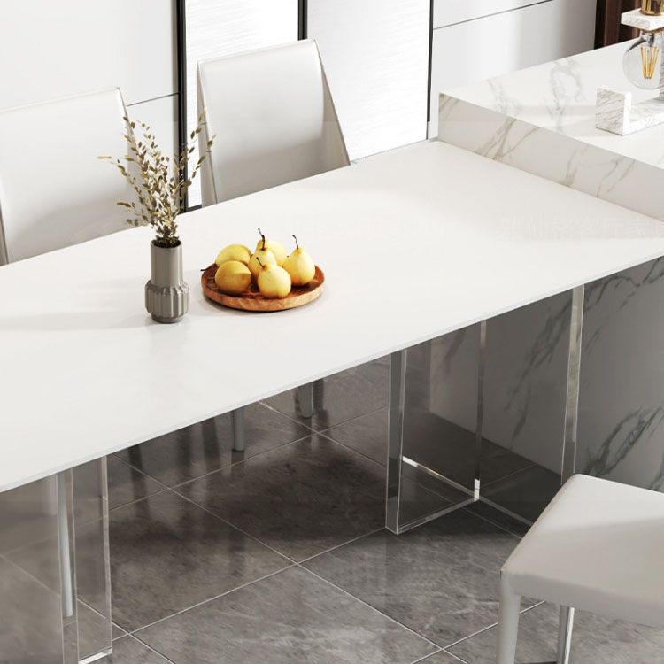 Glam Dinette Set with Solid Back Chairs 1/2/4/6/7/8 Pieces Glossy White Dining Table Set Clearhalo 'Dining Room Sets' 'Dining Tables & Seating' 'dining_room_set' 'furn' 'furn_dining_room_set' 'Furniture' 'Kitchen & Dining Furniture' 1200x1200_85ff18f6-c658-4748-8036-1c300b1bb245