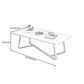 Modern Style Cocktail Table Slate Top Rectangular Coffee Table with Metal Base