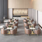 Luxury Sintered Stone Top Dining Table Round Table with Gold Metal Pedestal Clearhalo 'Dining Tables & Seating' 'Dining Tables' 'dining_table' 'furn' 'furn_dining_table' 'Furniture' 'furniture_dining_table' 'Kitchen & Dining Furniture' 'kitchen' 'kitchen_dining_table' 1200x1200_85ff75f4-25be-47eb-b2ee-b2237545555d