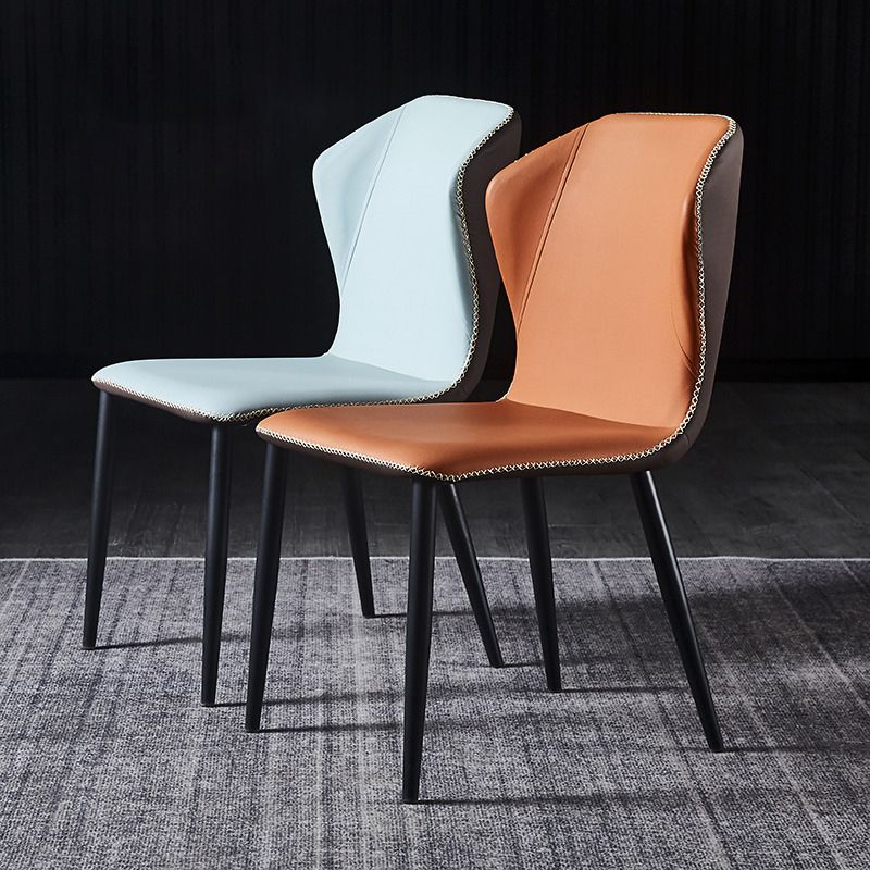 Modern Design Wingback Dining Side Chairs Armless Leather Chair for Home Clearhalo ' kitchen&dining_furn' 'Dining Chairs' 'Dining Tables & Seating' 'dining_chair' 'furn' 'furn_dining_chair' 'Furniture' 'furniture_dining_chair' 'Kitchen & Dining Furniture' 'kitchen' 1200x1200_85ff7a78-164d-4c4c-86cd-44f11f1990e9