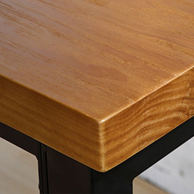 Industrial Solid Wood Pub Table with Rectangle Table Top Trestle Table - 41.3" H Clearhalo 'Bar Furniture' 'Bar Tables' 'bar_tables' 'furn' 'furn_bar_tables' 'Furniture' 'furniture_bar_tables' 'Kitchen & Dining Furniture' 1200x1200_8600280f-103e-47c1-817e-1a4767bdcba7