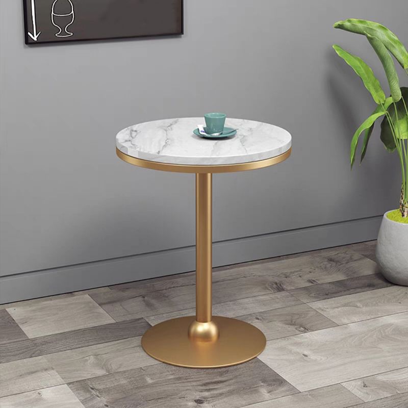 Gold Base Bar Table White Stone Fixed Pub Height Dining Table Clearhalo 'Bar Furniture' 'Bar Tables' 'bar_tables' 'furn' 'furn_bar_tables' 'Furniture' 'Kitchen & Dining Furniture' 1200x1200_8600559a-f4d9-41ea-8b47-22d996750313