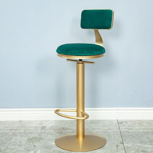 Armless Bar Stools Adjustable Height Swivel Dining Stools with Footrest