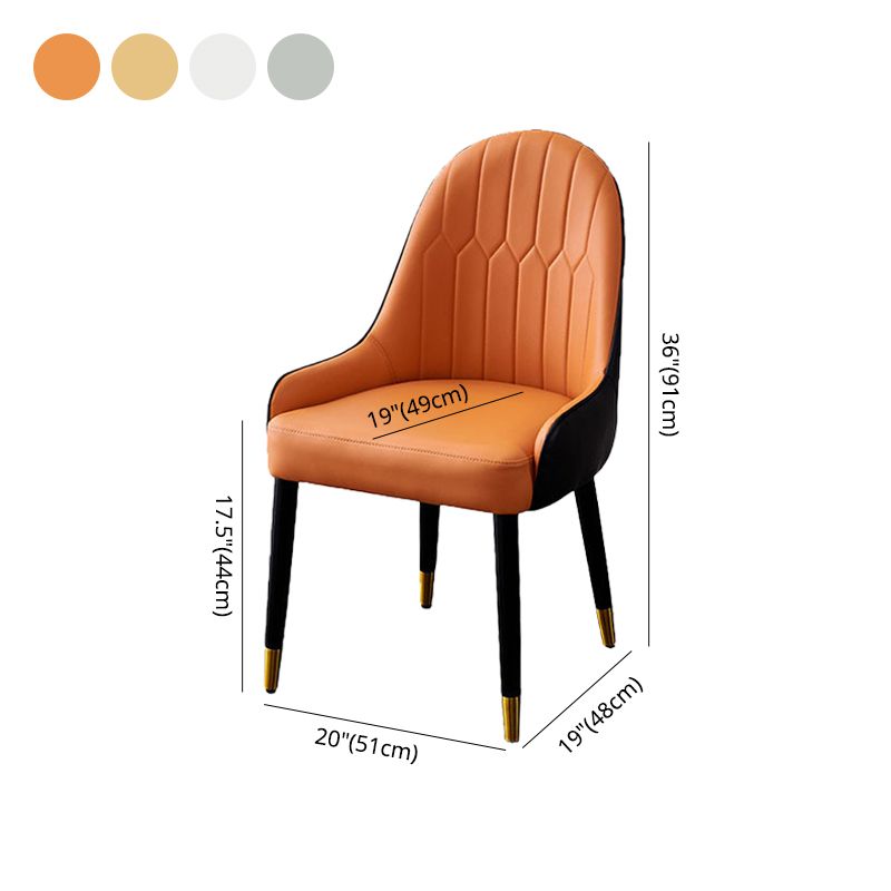 Leather Dining Side Chair Scandinavian Design Arm Solid Back Dining Side Chairs Clearhalo 'Dining Chairs' 'Dining Tables & Seating' 'dining_chair' 'furn' 'furn_dining_chair' 'Furniture' 'Kitchen & Dining Furniture' 1200x1200_8600ad36-97f6-46d9-8372-4a6b8892e29b