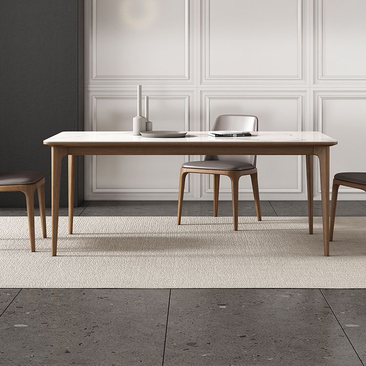 Solid Wood Mid-Century Modern Table Rectangular Sintered Stone Top Table for Dining Room Clearhalo ' dining_table' 'Dining Tables & Seating' 'Dining Tables' 'furn' 'furn_dining_table' 'Furniture' 'furniture_dining_table' 'Kitchen & Dining Furniture' 'kitchen&dining_furn' 'kitchen' 'kitchen_dining_table' 1200x1200_860195bd-ee15-45bd-99a7-5e716e56dab9